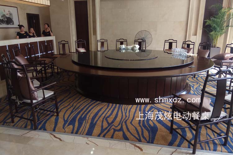 新中式大型电动餐桌细节图片