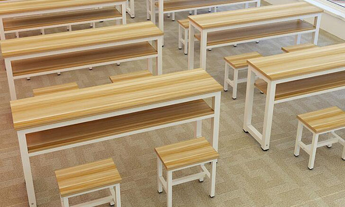 学生实木课桌