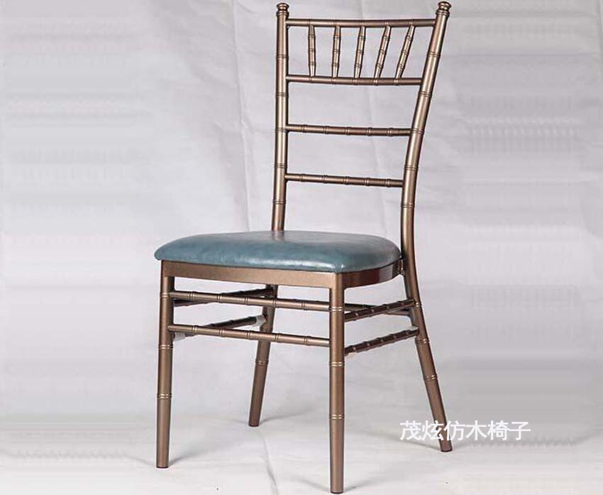 酒店宴会金属竹节椅子图片