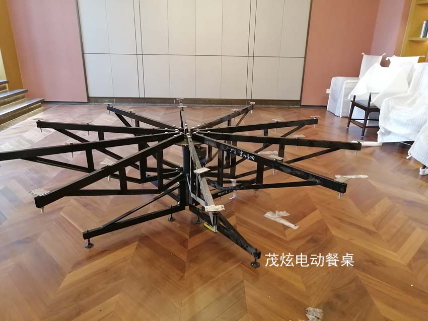 3.6米隐形电磁炉火锅电动餐桌安装方法